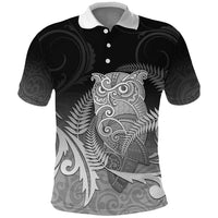New Zealand Aotearoa Ruru Polo Shirt Maori Fern Art Black