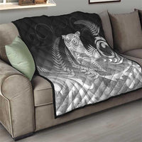 New Zealand Aotearoa Ruru Quilt Maori Fern Art Black