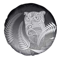 New Zealand Aotearoa Ruru Spare Tire Cover Maori Fern Art Black