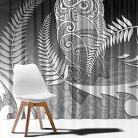 New Zealand Aotearoa Ruru Window Curtain Maori Fern Art Black LT05 - Polynesian Pride