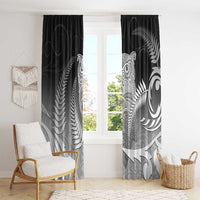 New Zealand Aotearoa Ruru Window Curtain Maori Fern Art Black LT05 - Polynesian Pride