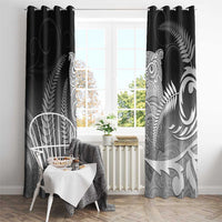 New Zealand Aotearoa Ruru Window Curtain Maori Fern Art Black LT05 - Polynesian Pride