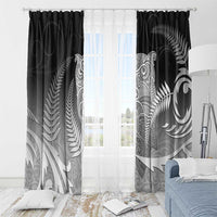 New Zealand Aotearoa Ruru Window Curtain Maori Fern Art Black LT05 - Polynesian Pride