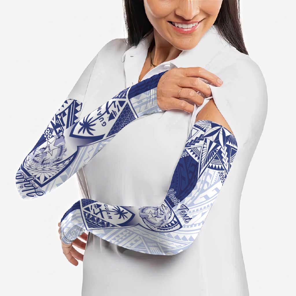 Personalised Northern Mariana Islands And Guam Arm Sleeves Latte Stone With Tribal Pattern LT05 - Polynesian Pride