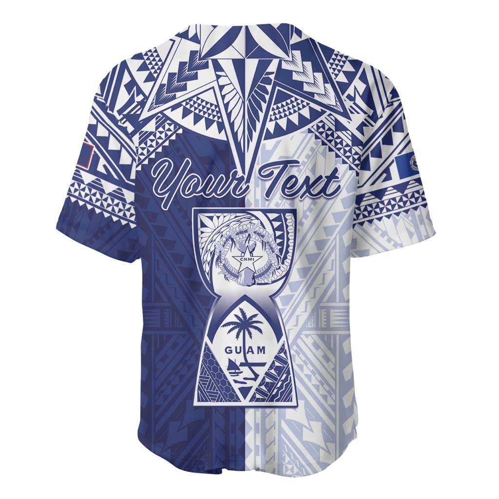 Personalised Northern Mariana Islands And Guam Baseball Jersey Latte Stone With Tribal Pattern LT05 - Polynesian Pride