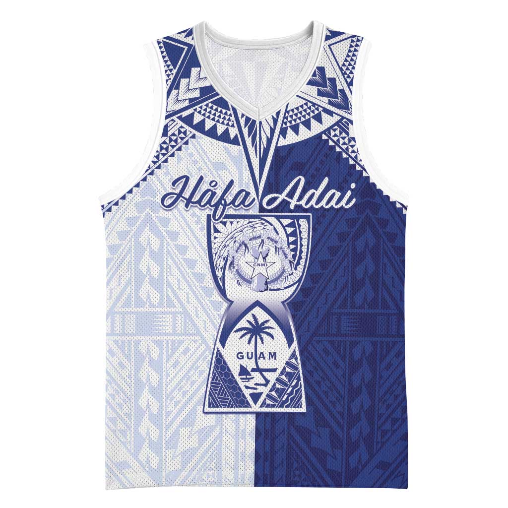 Personalised Northern Mariana Islands And Guam Basketball Jersey Latte Stone With Tribal Pattern LT05 Unisex Blue - Polynesian Pride