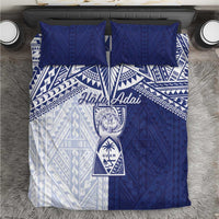 Northern Mariana Islands And Guam Bedding Set Latte Stone With Tribal Pattern LT05 Blue - Polynesian Pride