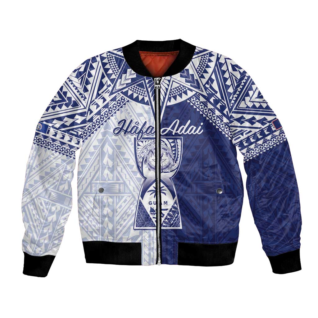 Personalised Northern Mariana Islands And Guam Bomber Jacket Latte Stone With Tribal Pattern