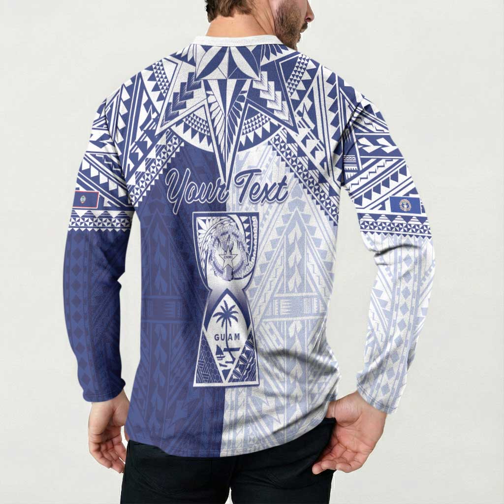 Personalised Northern Mariana Islands And Guam Button Sweatshirt Latte Stone With Tribal Pattern LT05 - Polynesian Pride