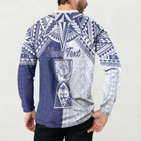 Personalised Northern Mariana Islands And Guam Button Sweatshirt Latte Stone With Tribal Pattern LT05 - Polynesian Pride