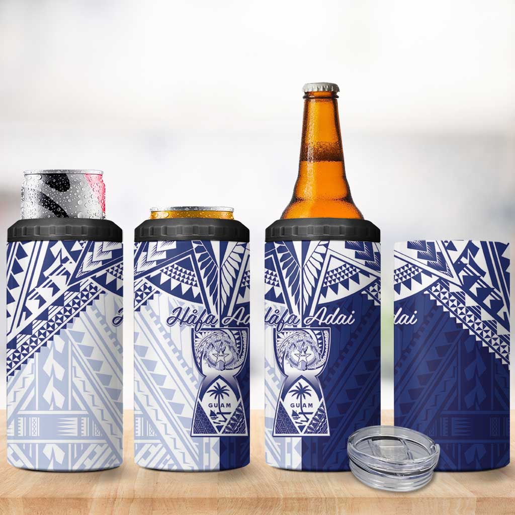 Northern Mariana Islands And Guam 4 in 1 Can Cooler Tumbler Latte Stone With Tribal Pattern LT05 - Polynesian Pride