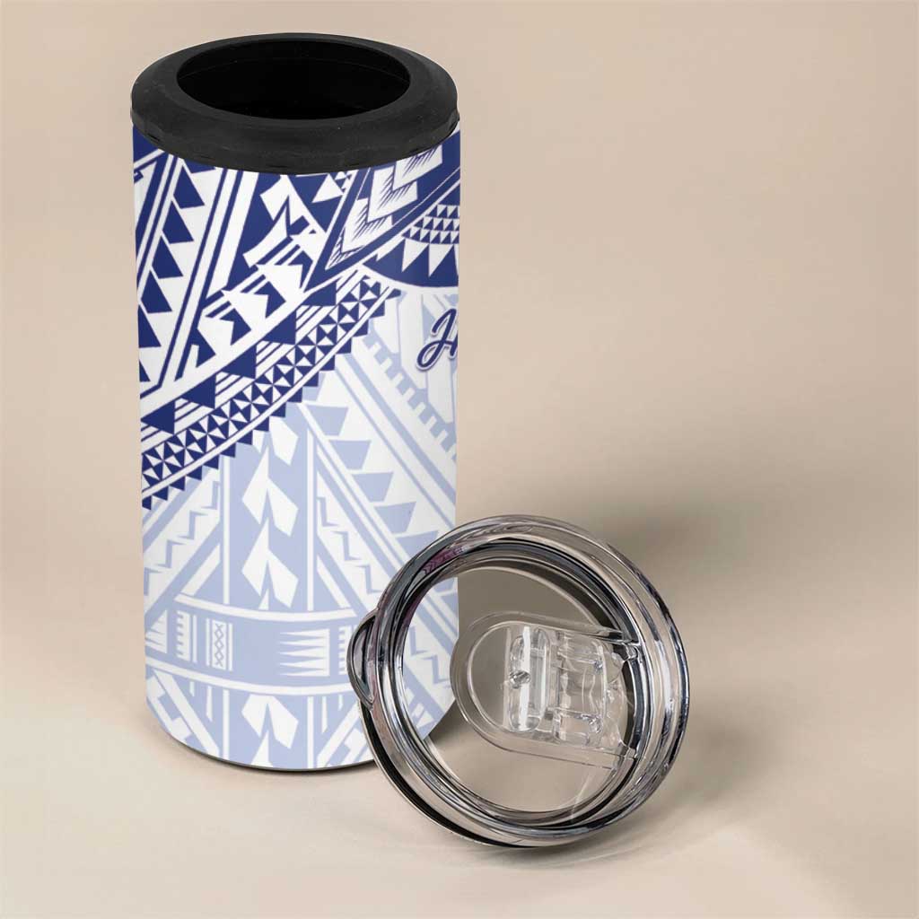 Northern Mariana Islands And Guam 4 in 1 Can Cooler Tumbler Latte Stone With Tribal Pattern LT05 - Polynesian Pride