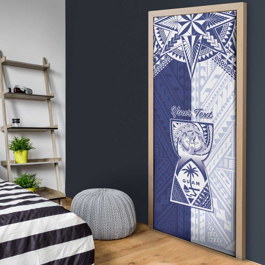 Personalised Northern Mariana Islands And Guam Door Cover Latte Stone With Tribal Pattern LT05 - Polynesian Pride