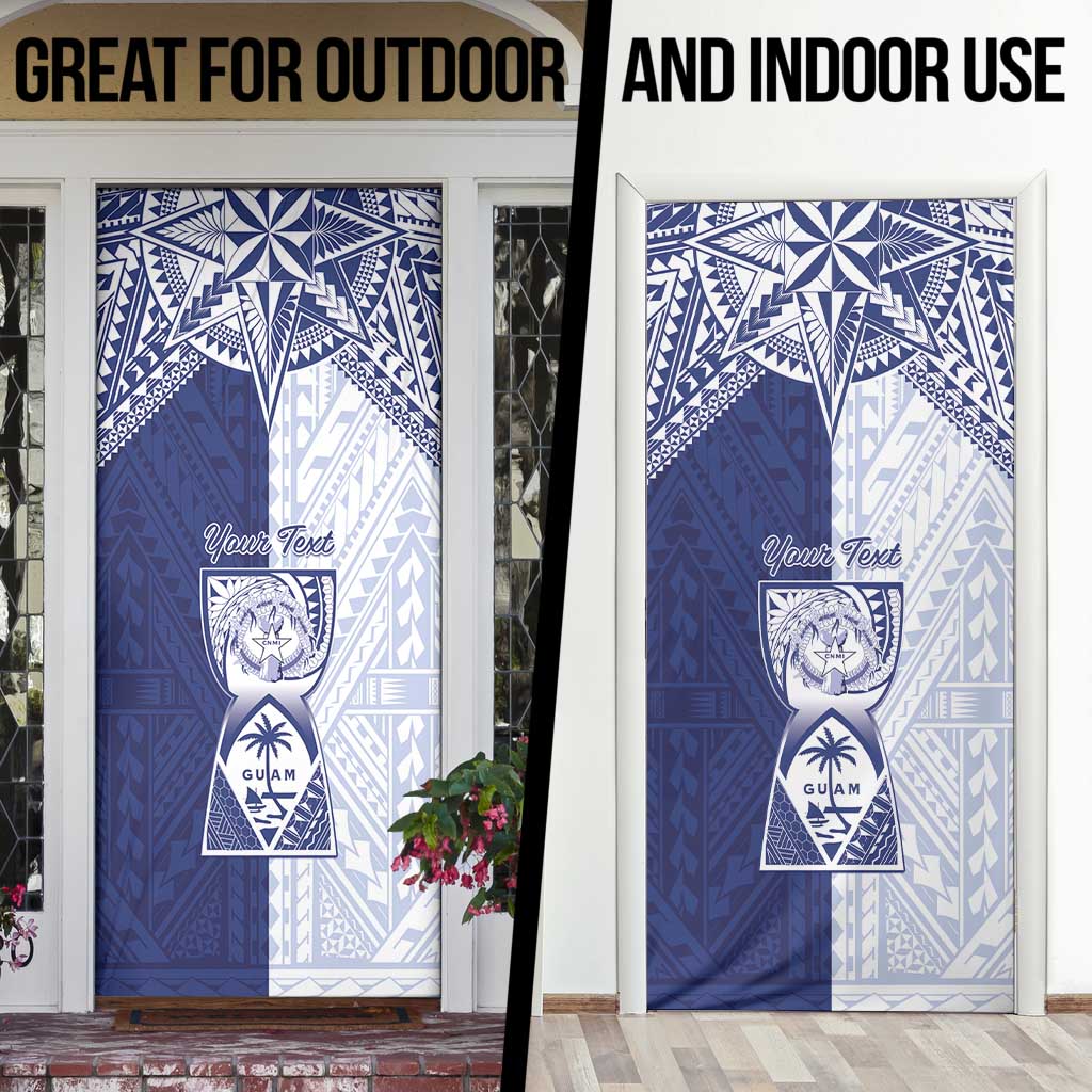 Personalised Northern Mariana Islands And Guam Door Cover Latte Stone With Tribal Pattern LT05 - Polynesian Pride
