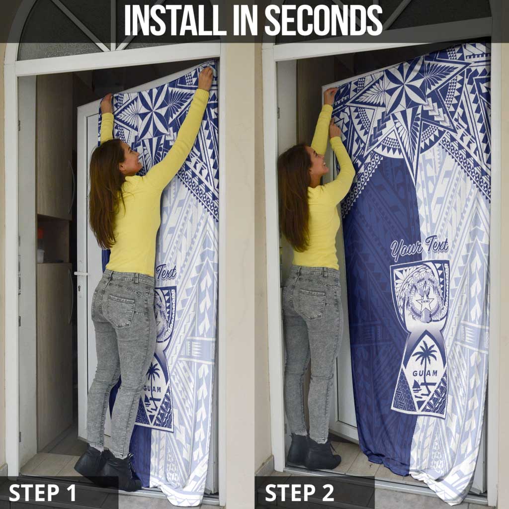 Personalised Northern Mariana Islands And Guam Door Cover Latte Stone With Tribal Pattern LT05 - Polynesian Pride