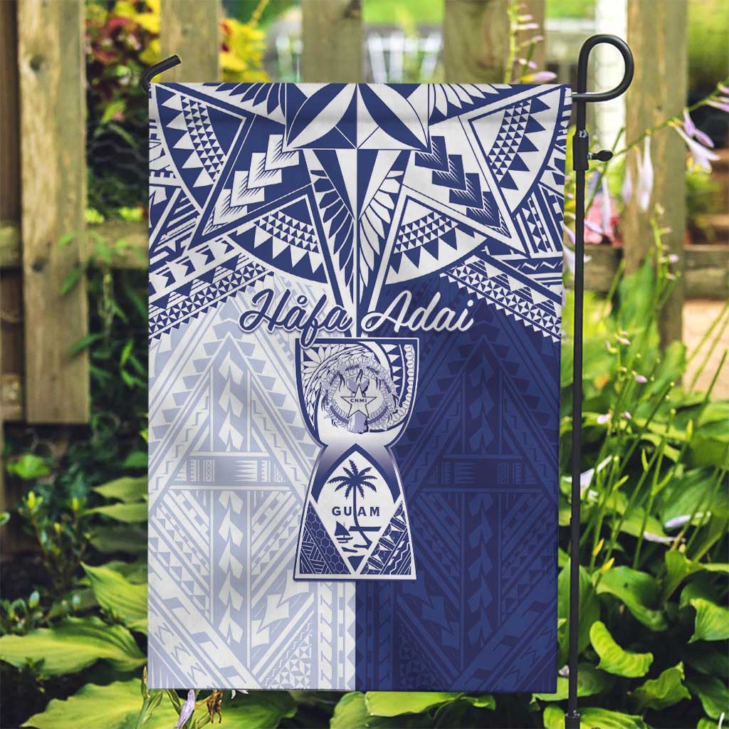 Northern Mariana Islands And Guam Garden Flag Latte Stone With Tribal Pattern LT05 Garden Flag Blue - Polynesian Pride