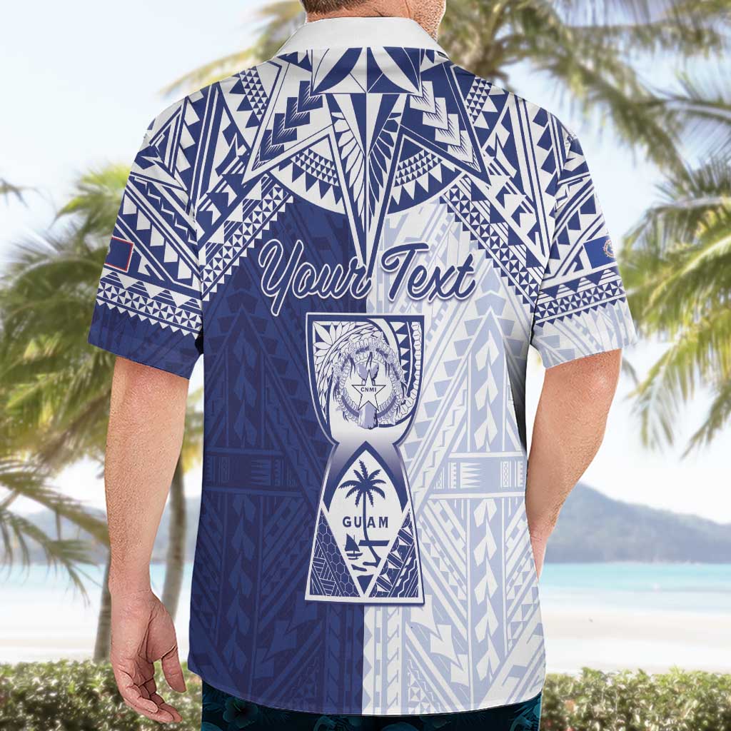 Personalised Northern Mariana Islands And Guam Hawaiian Shirt Latte Stone With Tribal Pattern LT05 - Polynesian Pride