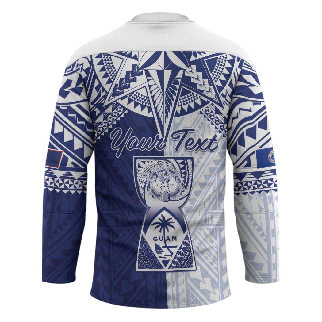 Personalised Northern Mariana Islands And Guam Hockey Jersey Latte Stone With Tribal Pattern LT05 - Polynesian Pride