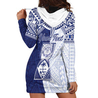 Personalised Northern Mariana Islands And Guam Hoodie Dress Latte Stone With Tribal Pattern LT05 - Polynesian Pride