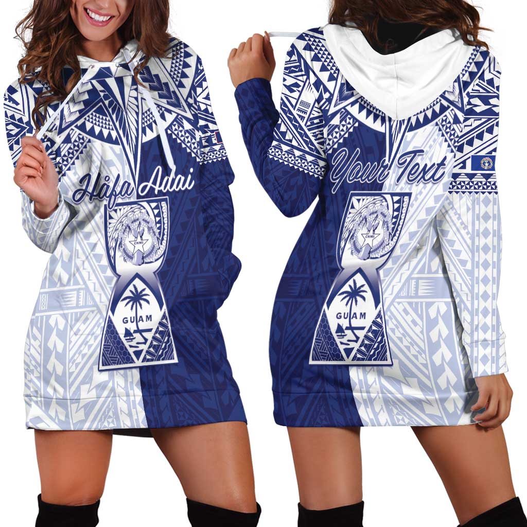 Personalised Northern Mariana Islands And Guam Hoodie Dress Latte Stone With Tribal Pattern LT05 - Polynesian Pride