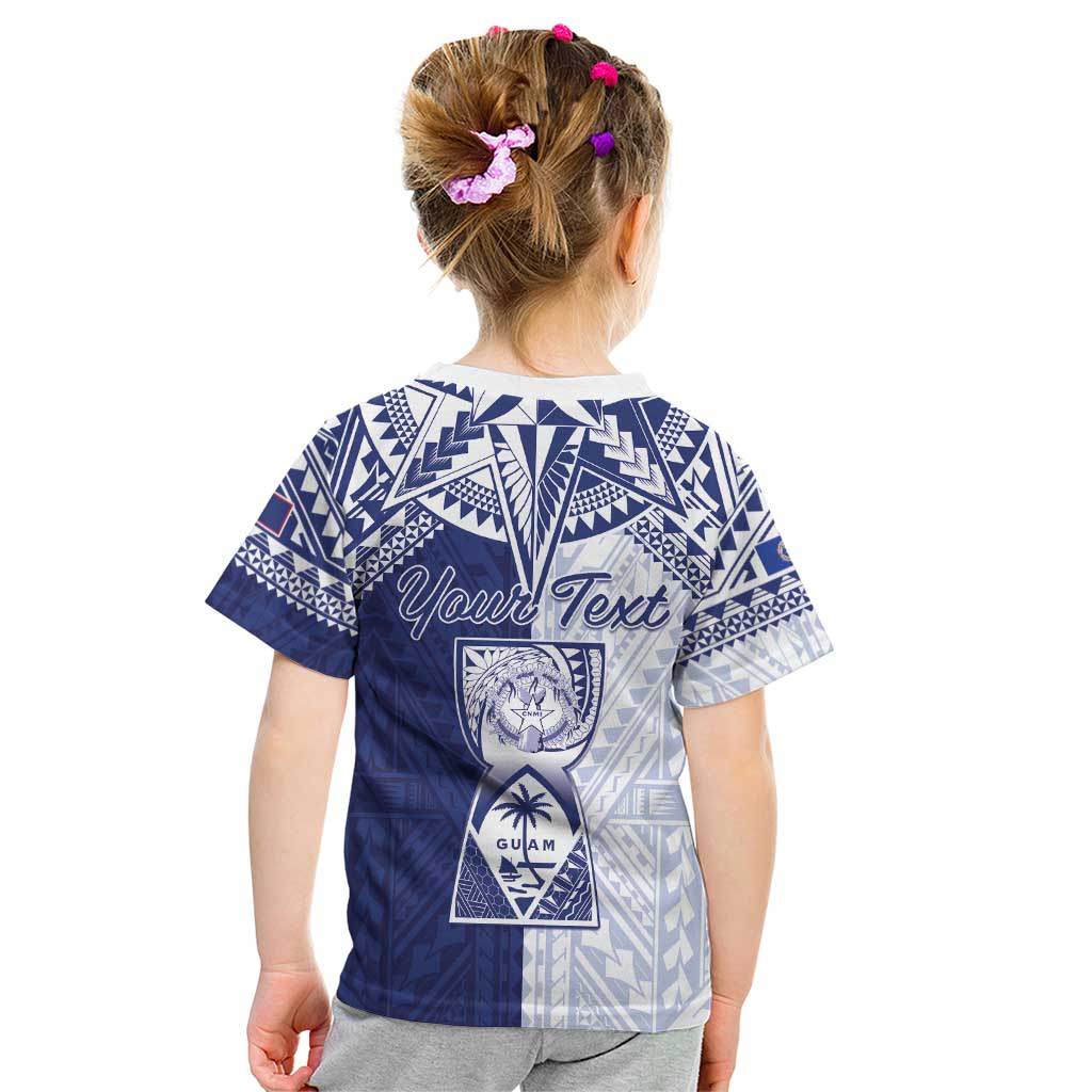 Personalised Northern Mariana Islands And Guam Kid T Shirt Latte Stone With Tribal Pattern LT05 - Polynesian Pride