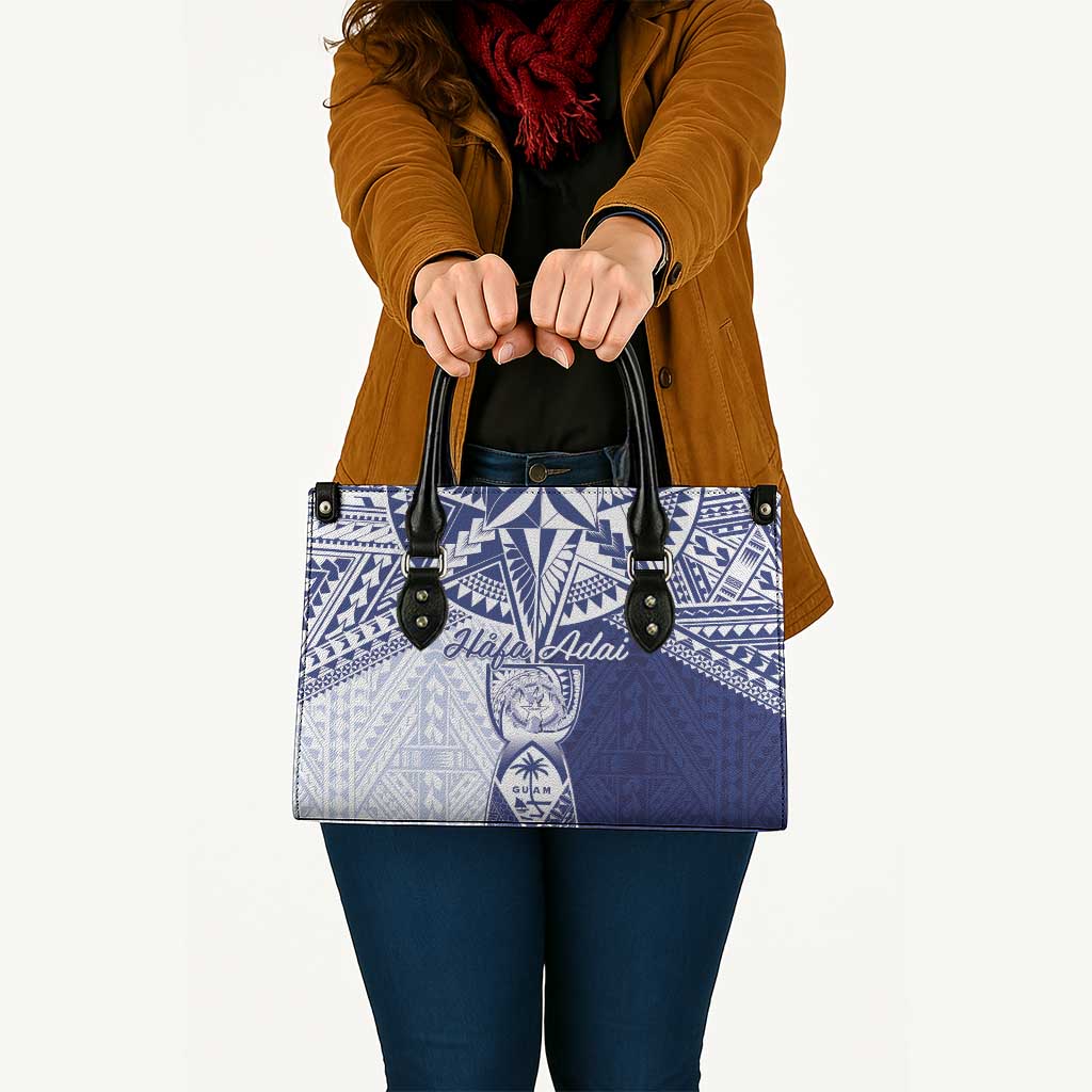 Northern Mariana Islands And Guam Leather Bag Latte Stone With Tribal Pattern LT05 - Polynesian Pride