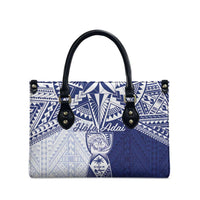 Northern Mariana Islands And Guam Leather Bag Latte Stone With Tribal Pattern LT05 - Polynesian Pride