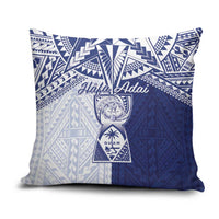 Northern Mariana Islands And Guam Pillow Cover Latte Stone With Tribal Pattern LT05 Blue - Polynesian Pride
