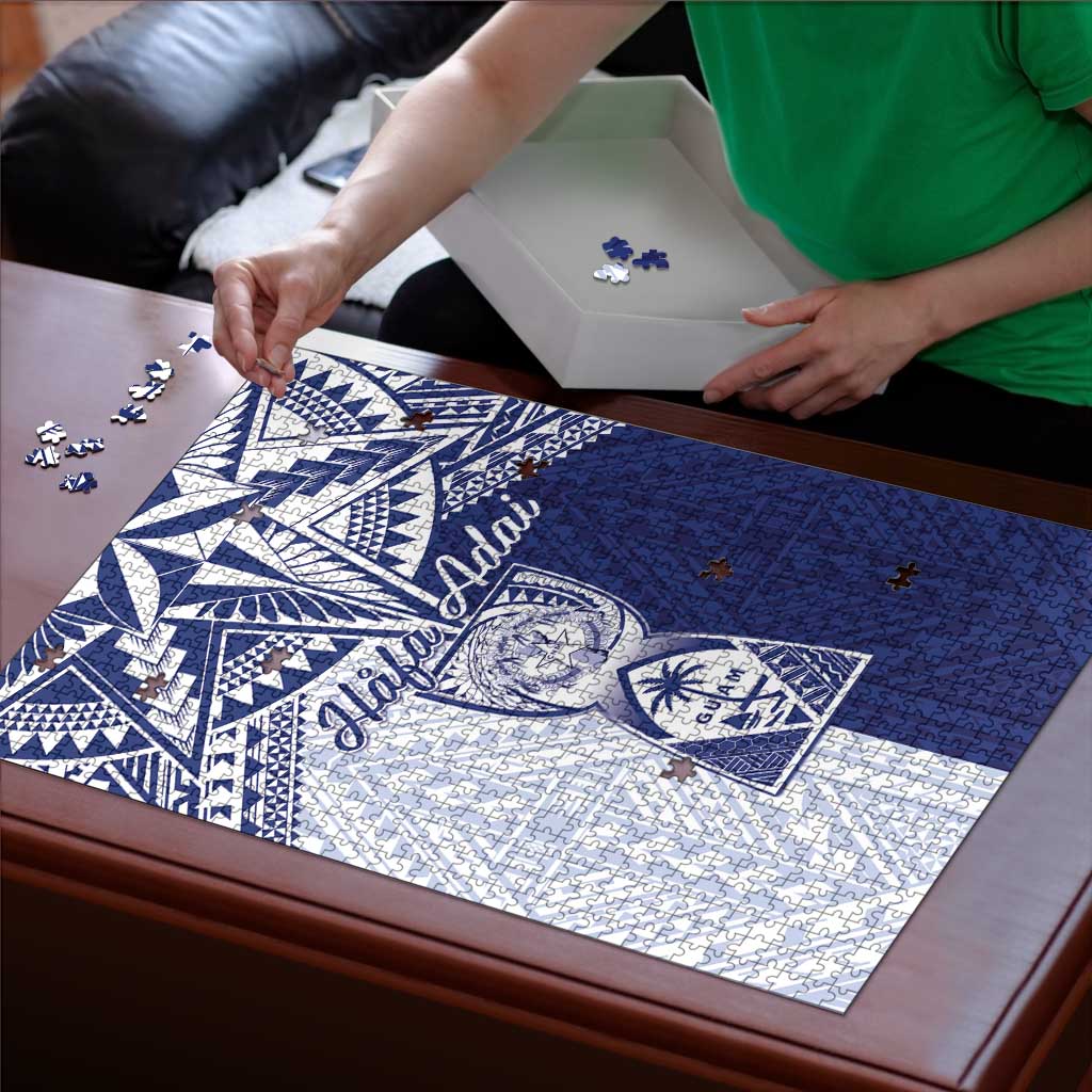 Northern Mariana Islands And Guam Puzzle Latte Stone With Tribal Pattern LT05 - Polynesian Pride