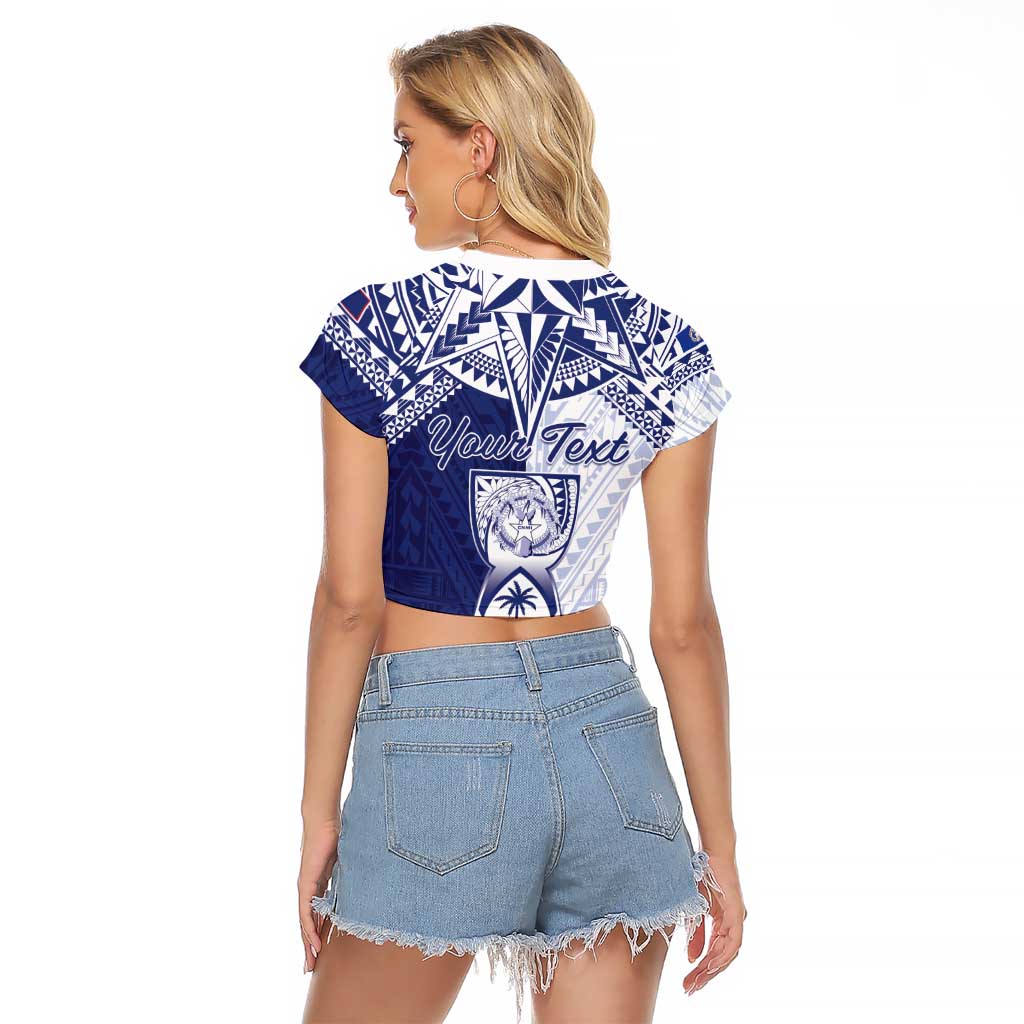 Personalised Northern Mariana Islands And Guam Raglan Cropped T Shirt Latte Stone With Tribal Pattern LT05 - Polynesian Pride
