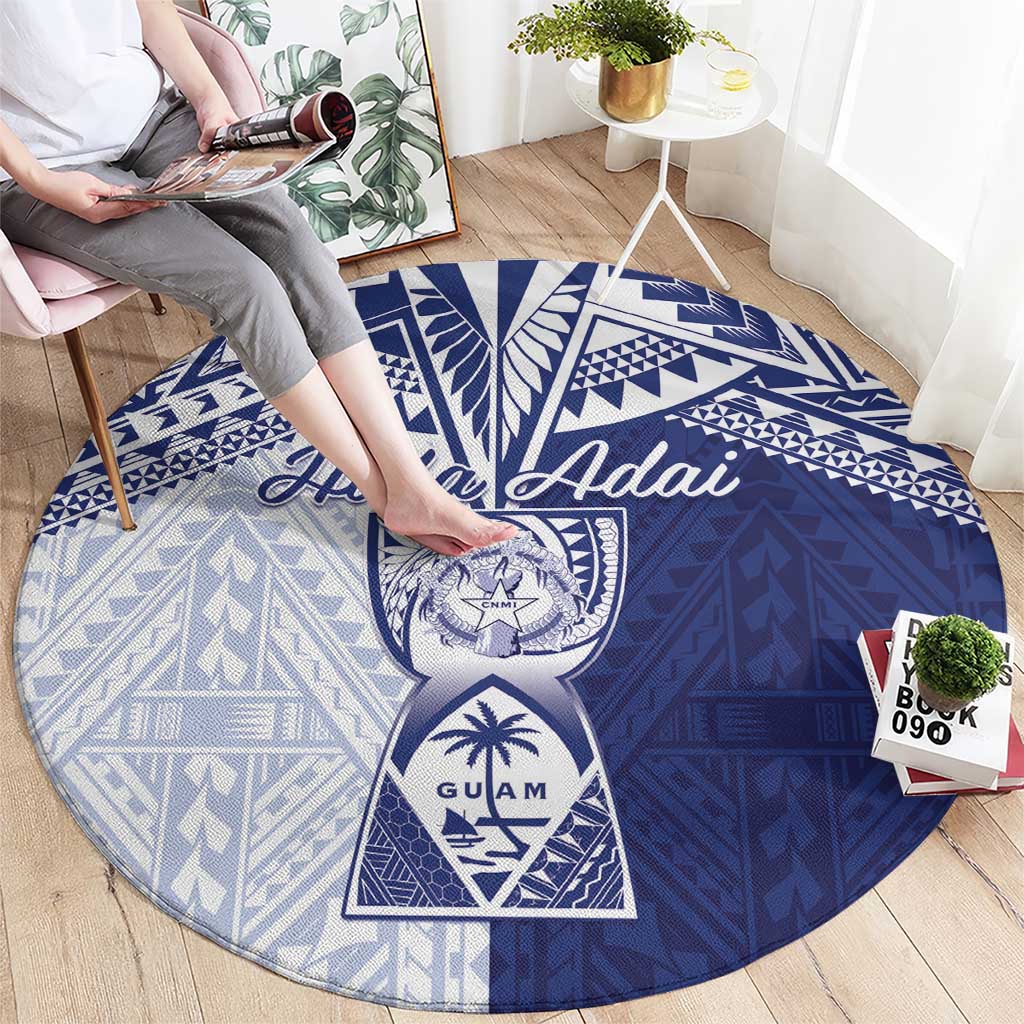 Northern Mariana Islands And Guam Round Carpet Latte Stone With Tribal Pattern LT05 - Polynesian Pride