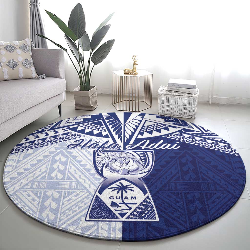 Northern Mariana Islands And Guam Round Carpet Latte Stone With Tribal Pattern LT05 - Polynesian Pride