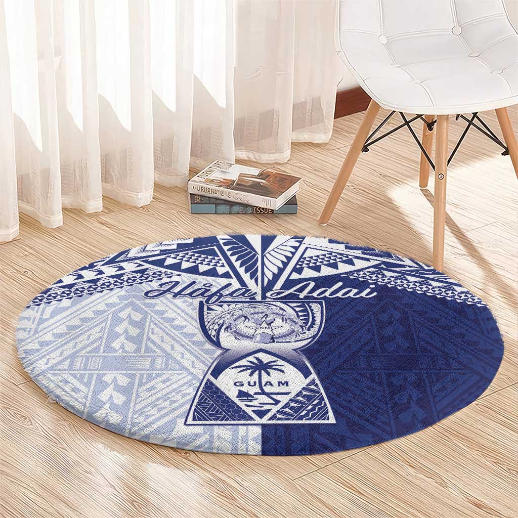 Northern Mariana Islands And Guam Round Carpet Latte Stone With Tribal Pattern LT05 - Polynesian Pride
