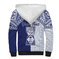 Personalised Northern Mariana Islands And Guam Sherpa Hoodie Latte Stone With Tribal Pattern LT05 - Polynesian Pride