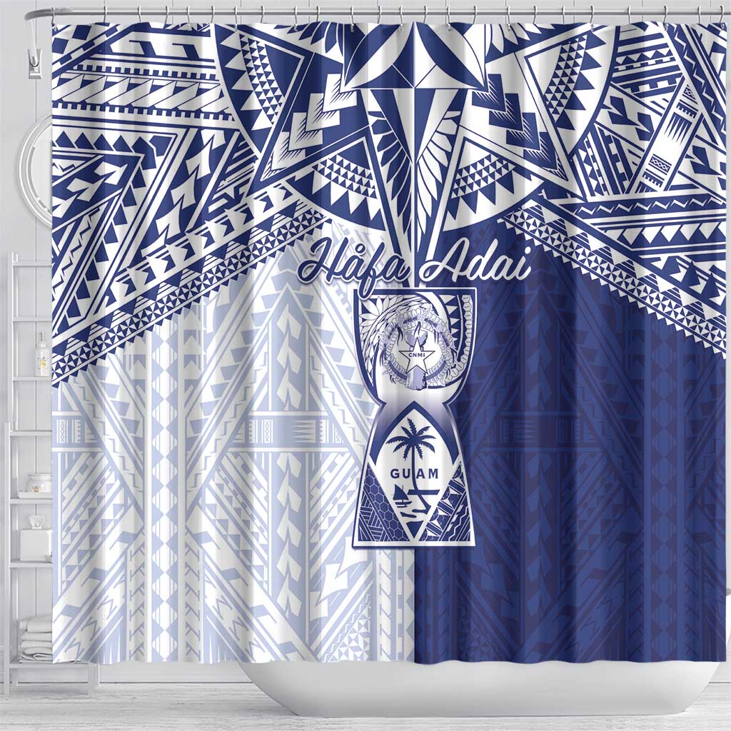 Northern Mariana Islands And Guam Shower Curtain Latte Stone With Tribal Pattern LT05 - Polynesian Pride