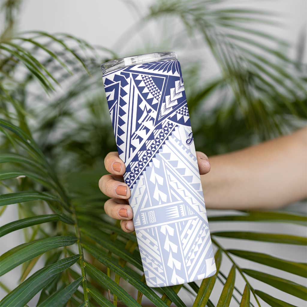Northern Mariana Islands And Guam Skinny Tumbler Latte Stone With Tribal Pattern LT05 - Polynesian Pride