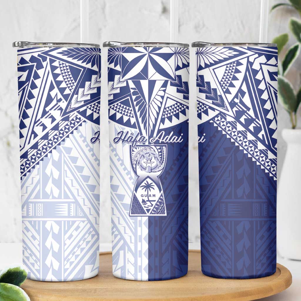 Northern Mariana Islands And Guam Skinny Tumbler Latte Stone With Tribal Pattern LT05 - Polynesian Pride