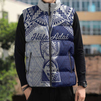 Personalised Northern Mariana Islands And Guam Sleeveless Puffer Jacket Latte Stone With Tribal Pattern LT05 - Polynesian Pride