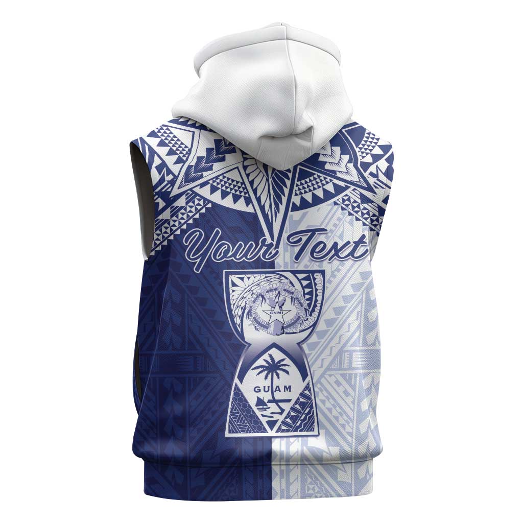 Personalised Northern Mariana Islands And Guam Sleeveless Zip Hoodie Latte Stone With Tribal Pattern LT05 - Polynesian Pride