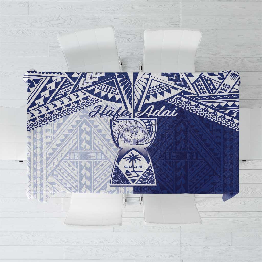 Northern Mariana Islands And Guam Tablecloth Latte Stone With Tribal Pattern LT05 Blue - Polynesian Pride