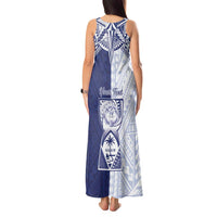 Personalised Northern Mariana Islands And Guam Tank Maxi Dress Latte Stone With Tribal Pattern LT05 - Polynesian Pride