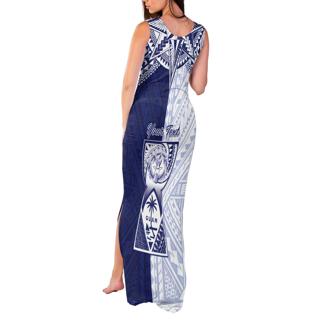 Personalised Northern Mariana Islands And Guam Tank Maxi Dress Latte Stone With Tribal Pattern LT05 - Polynesian Pride