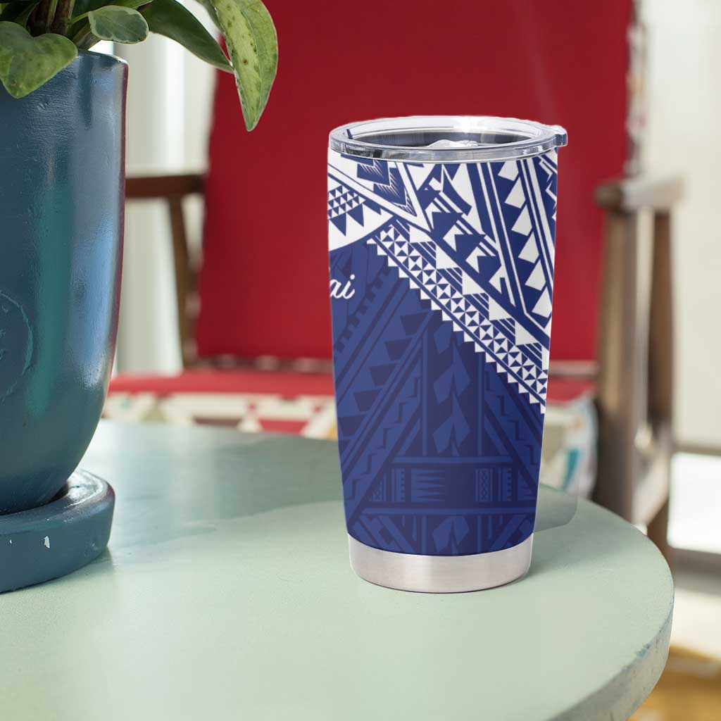Northern Mariana Islands And Guam Tumbler Cup Latte Stone With Tribal Pattern LT05 - Polynesian Pride