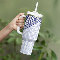Northern Mariana Islands And Guam Tumbler With Handle Latte Stone With Tribal Pattern LT05 - Polynesian Pride