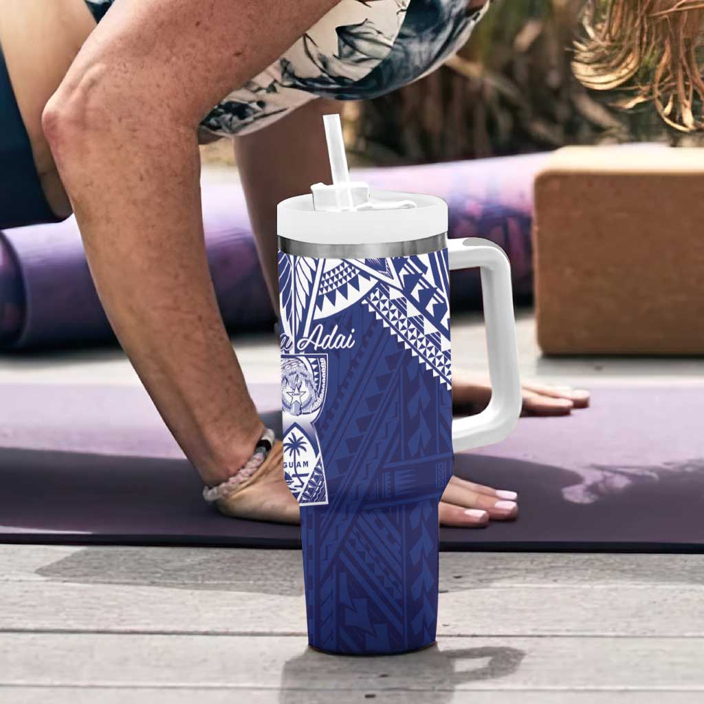 Northern Mariana Islands And Guam Tumbler With Handle Latte Stone With Tribal Pattern LT05 - Polynesian Pride
