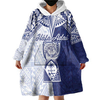 Personalised Northern Mariana Islands And Guam Wearable Blanket Hoodie Latte Stone With Tribal Pattern LT05 - Polynesian Pride