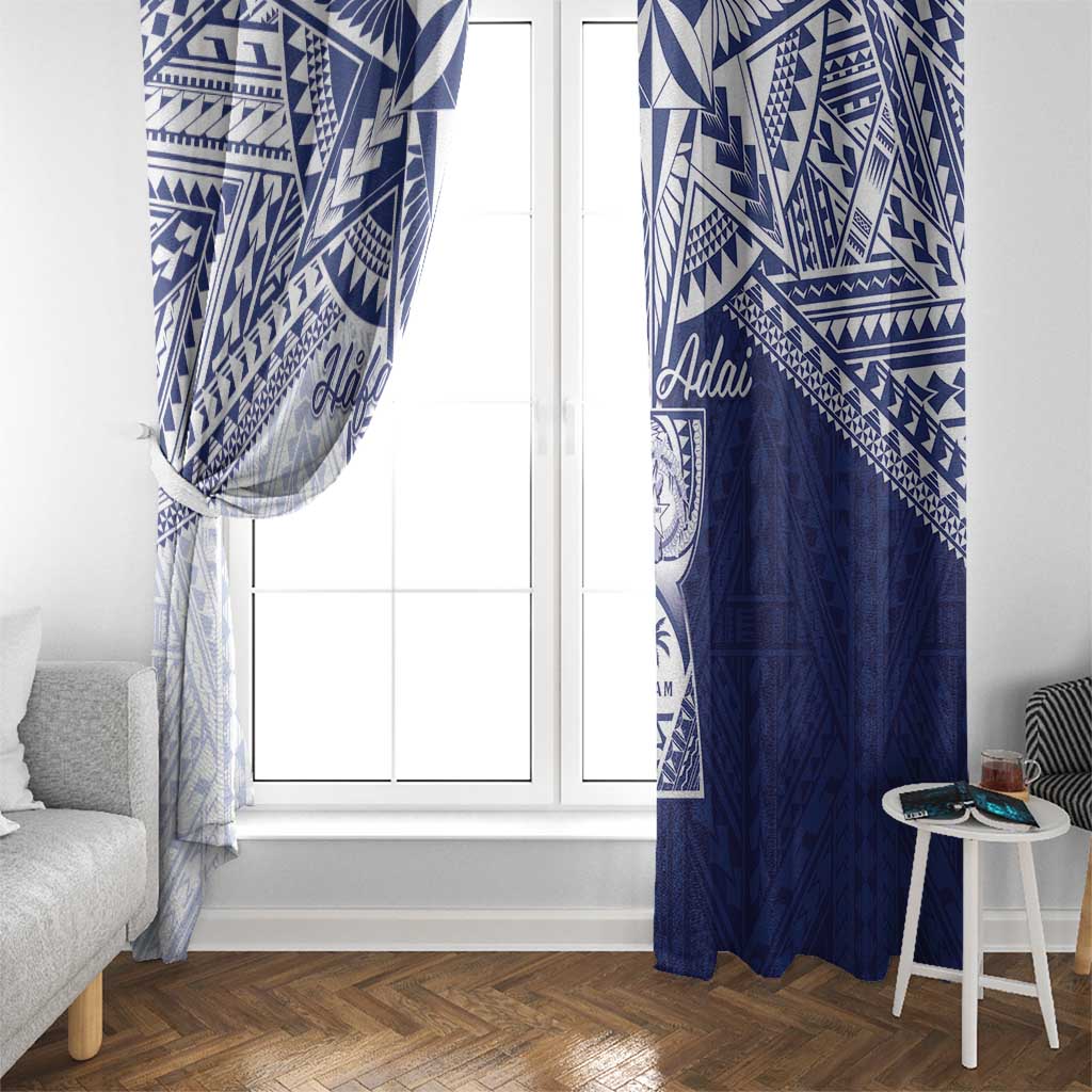 Northern Mariana Islands And Guam Window Curtain Latte Stone With Tribal Pattern LT05 - Polynesian Pride