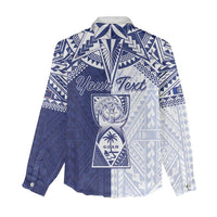 Personalised Northern Mariana Islands And Guam Women Casual Shirt Latte Stone With Tribal Pattern LT05 - Polynesian Pride