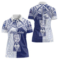 Personalised Northern Mariana Islands And Guam Women Polo Shirt Latte Stone With Tribal Pattern LT05 - Polynesian Pride