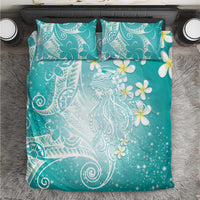 Polynesian Jellyfish Bedding Set With Plumeria Teal LT05 Teal - Polynesian Pride
